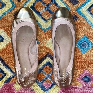 Coach Women's Rose Gold Cap Toe Flats